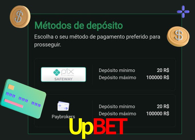 O cassino Upbet oferece uma grande variedade de métodos de pagamento